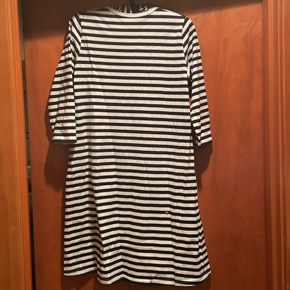 MARIMEKKO a- line black & white striped nautical dress with pockets - Picture 4 of 9